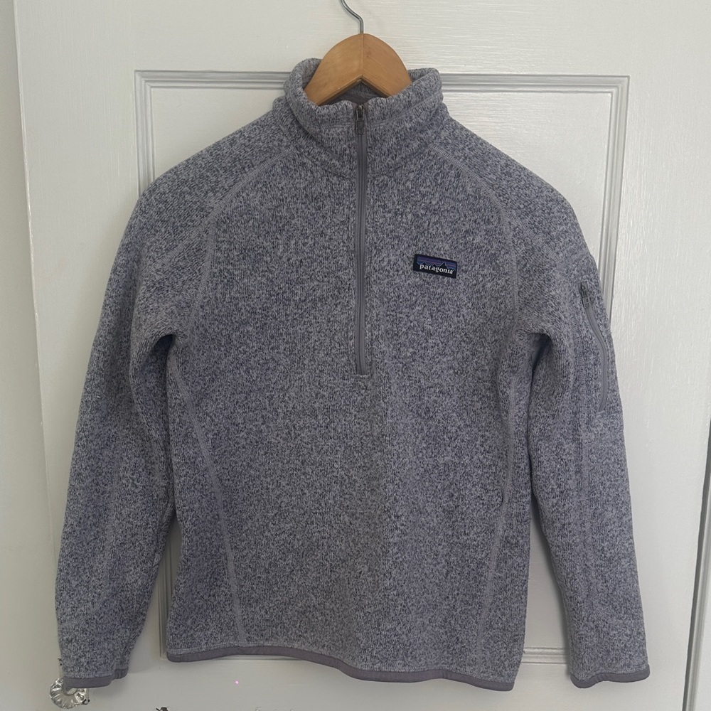 Patagonia Heathered Purple & Gray Fleece Quarter-Zip - Picture 1 of 3